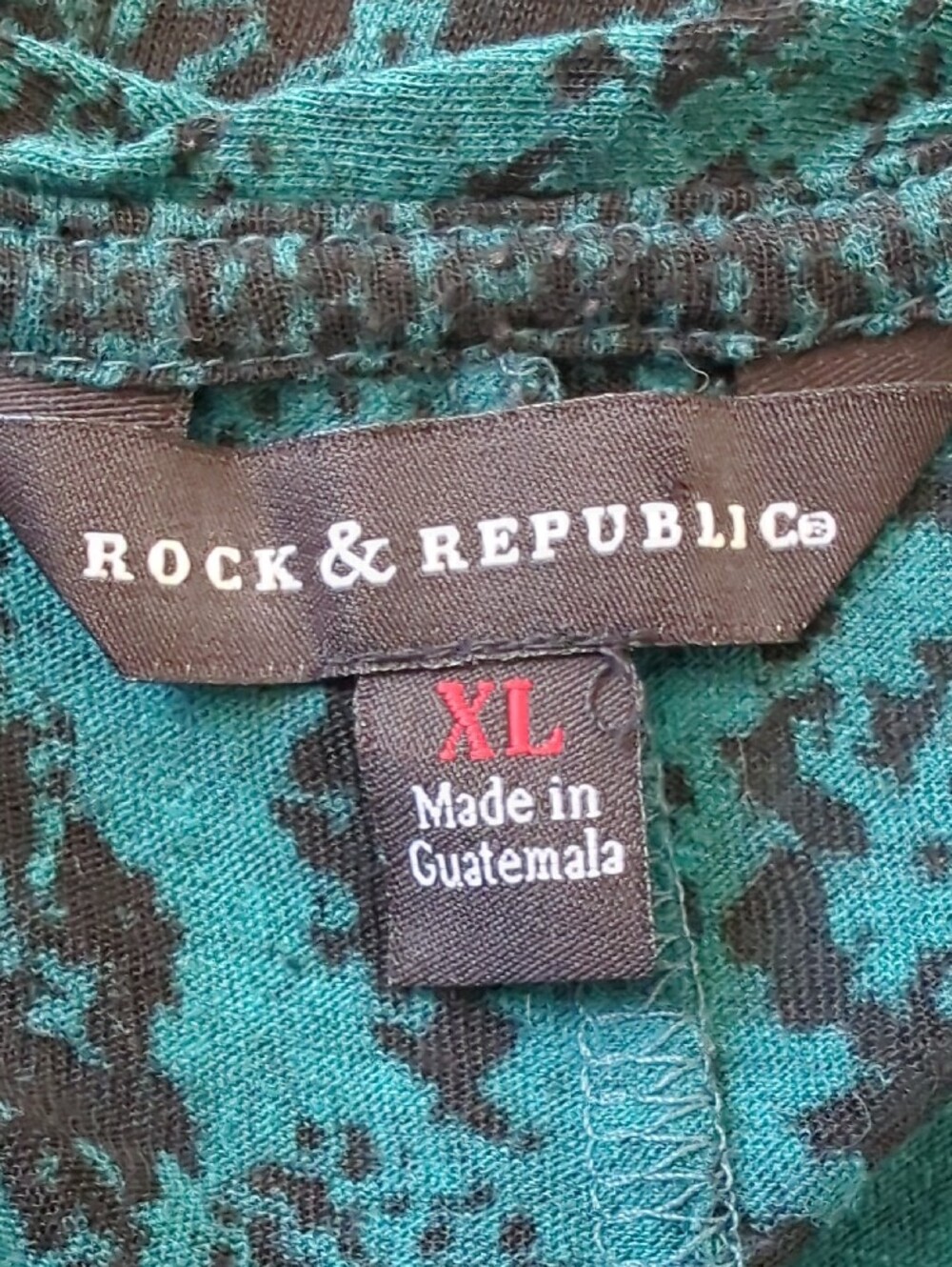Pair of Rock & Republic Embellished Snakeskin Racerback Tank Tops Teal Maroon - Picture 4 of 16